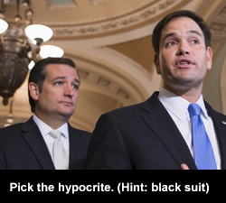 Pick the hypocrite. (Hint: black suit)
