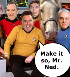 Mr. Ned and crew on the bridge