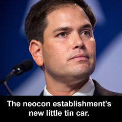 The neocon establishment's new little tin car.