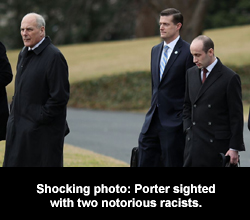 Porter sighted with two notorious racists.