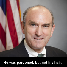 He was pardoned, but not his hair