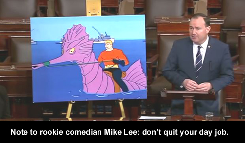 Note to rookie comedian Mike Lee: don't quit your day job.