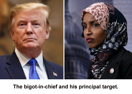 The bigot-in-chief and his principal target