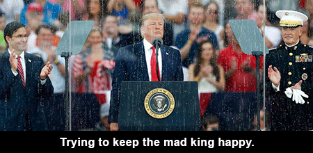 Trying to keep the mad king happy.