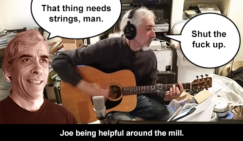 Joe being helpful around the mill.