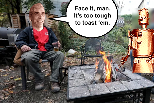 Face it, man. It's too tough to toast 'em. 