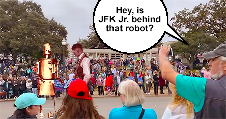 Hey, is JFK Jr. behind that robot?